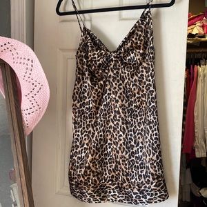 satin cheetah dress